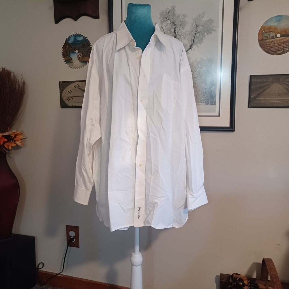 John W. Nordstrom Exclusive White Egyptian Cotton Dress Shirt - 20" Neck Big & T